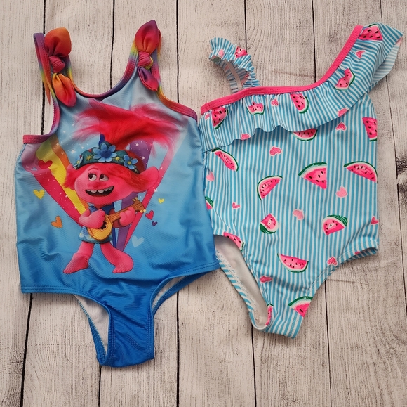 DreamWorks & Wonder Nation Other - 2T Swimsuits DreamWorks Trolls, WonderNation Watermelon (Set)